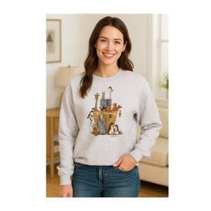 Carolyn Shores Wright Sweatshirt Vintage Noahs Ark Made In USA Size XL